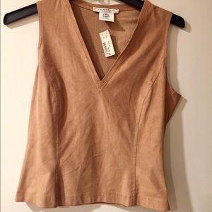Vertigo PARIS Vintage Tan Suede Top